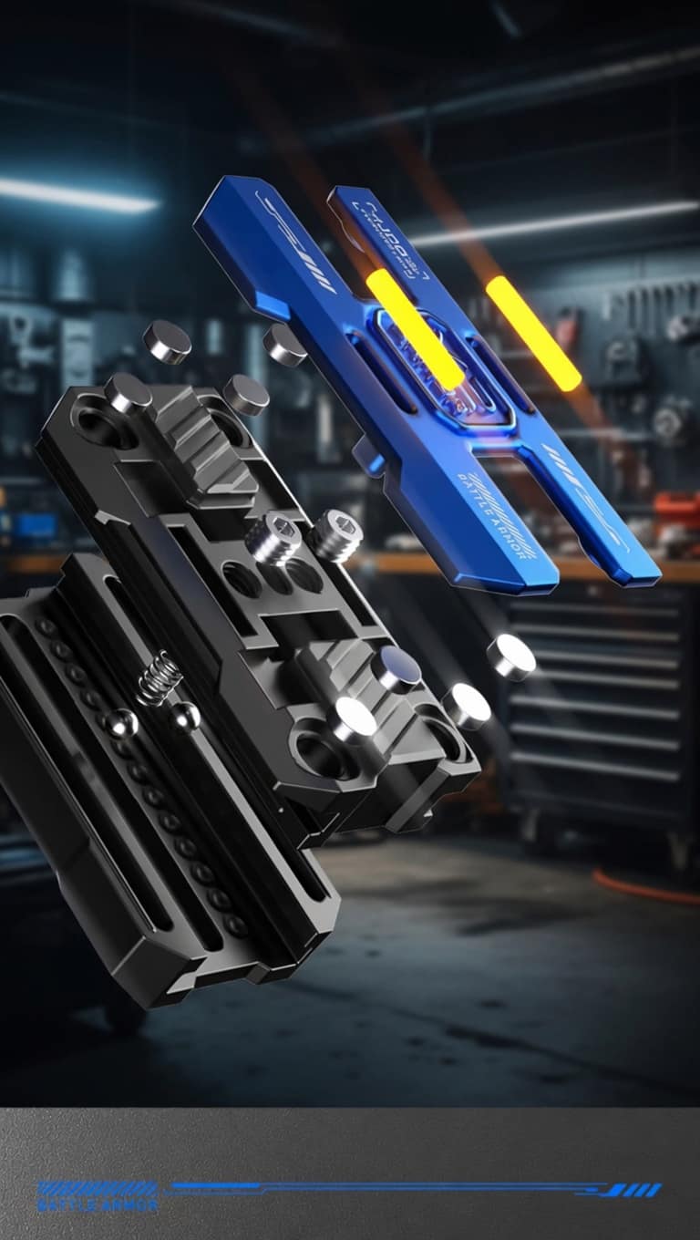 Mechanical Armor Mecha Haptic Slider – Premium Alloy EDC Push Card with Mechanical Sound for Anti-Stress - Image 2