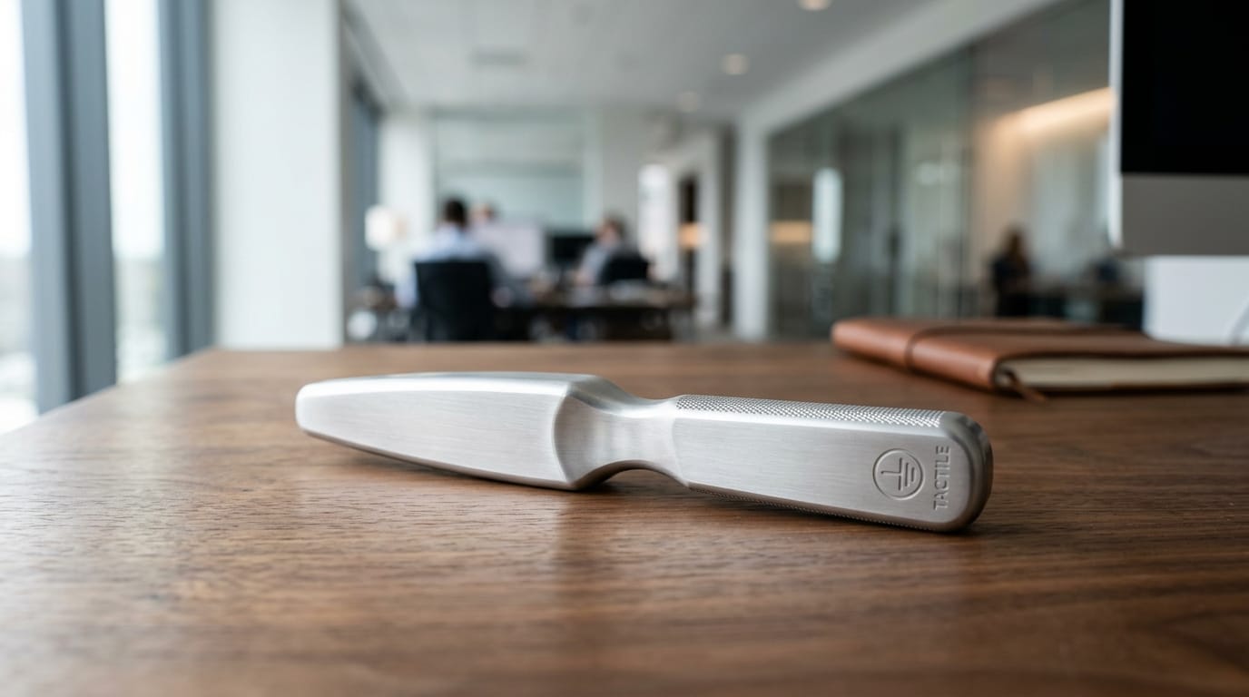 Professional adult-use silent fidget tool on a desk representing modern stress management techniques