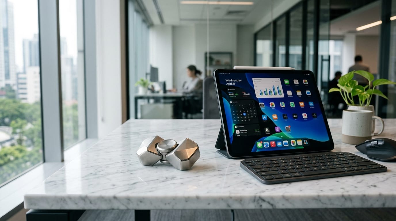 Modern high-quality sensory fidget tool for adult professionals on a corporate desk