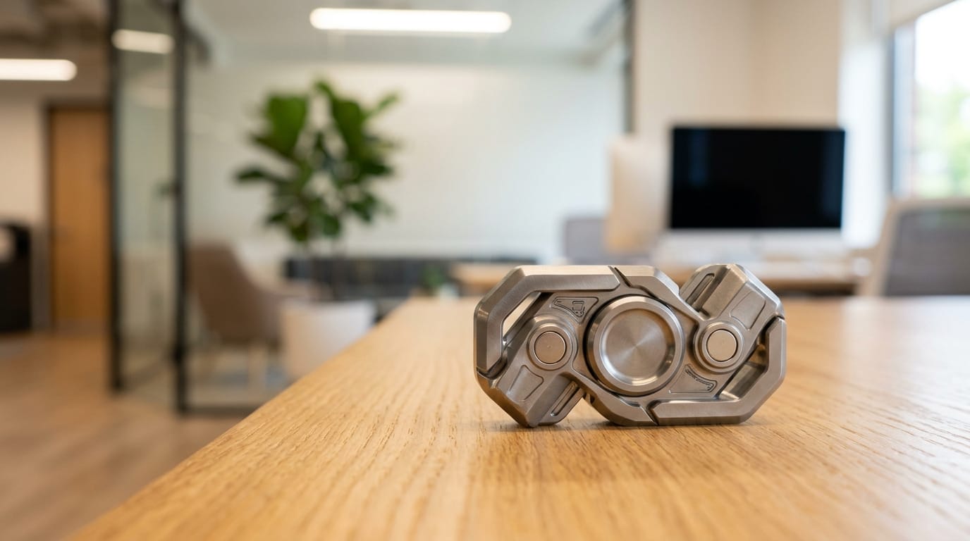Close up of a premium tactile ASMR magnetic fidget tool for adult stress relief and sensory regulation