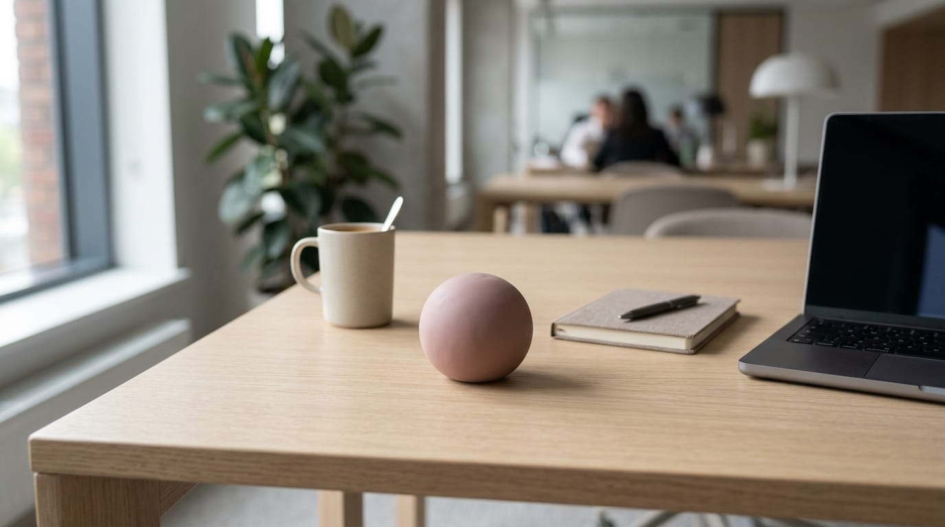 Close-up of clean, professional-grade sensory putty on a modern office desk.
