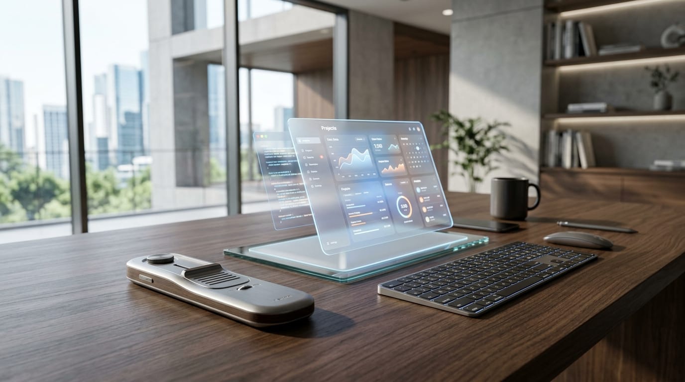 Professional desk environment featuring a high-quality magnetic sensory tool representing modern adult sensory profile management.
