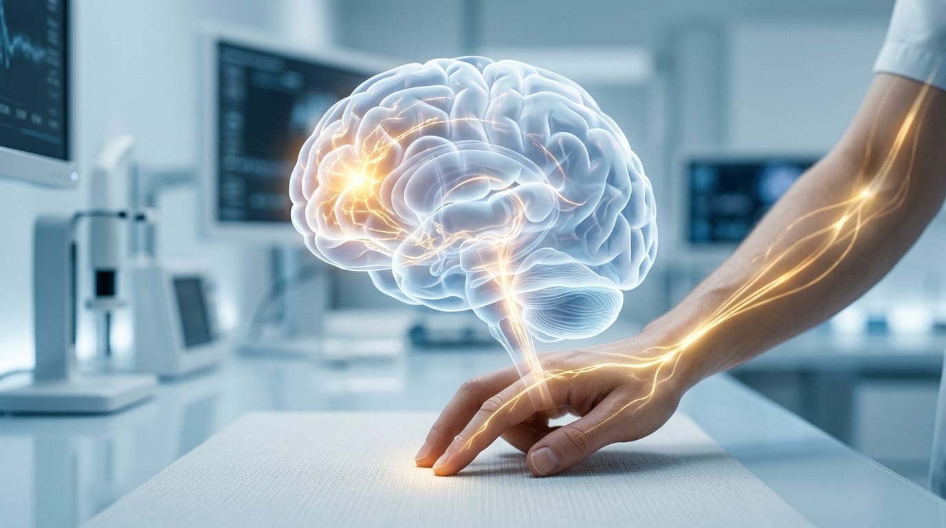 A clinical illustration of the competing signals theory showing how tactile grounding influences the prefrontal cortex.