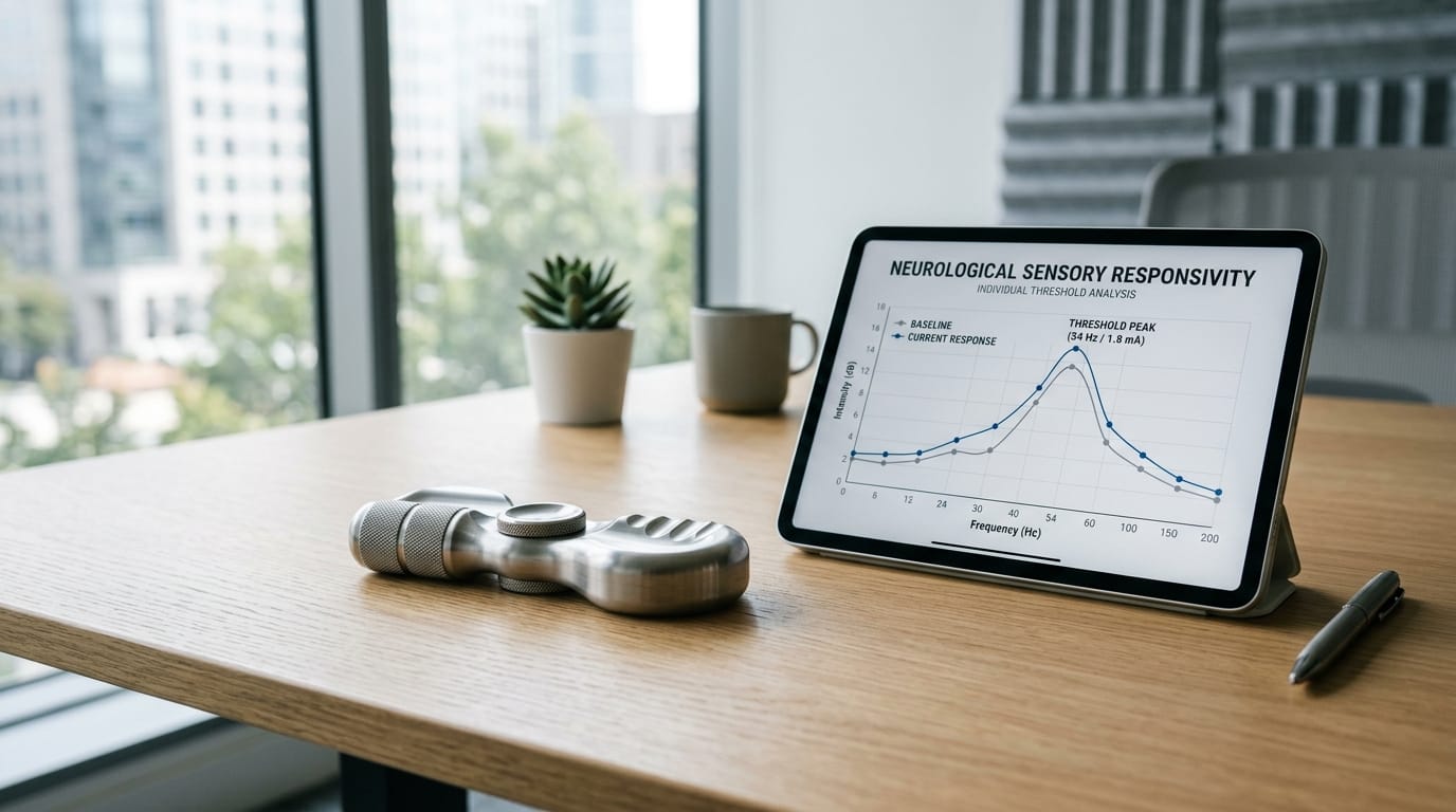High-end desk sensory tool designed for focus, featuring sleek metal construction for ASMR triggers and tactile regulation.