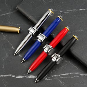 3-in-1 Premium Metal Fidget Pen – Integrated Spinner, LED Glow Light & Smooth Writing Ballpoint for Anti-Stress & Focus